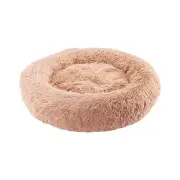 XXL-80cm peach PawfectFriend Dog Pet Cat Calming Bed Plush Beds Large Fluffy Donut Comfy Cushion Puppy Mat