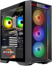 Skytech Nebula Gaming PC Desktop, Ryzen 5 5500 3.6 GHz (4.2GHz Turbo Boost), NVIDIA RTX 3050 8GB GDDR6, 500GB SSD, 16GB DDR4 RAM 3200, 650W Gold PSU, Wi-Fi, Win 11