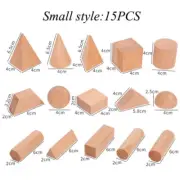 Mini DIY Wooden Toys Solid Geometric Shape Building Block Early Learning Educati