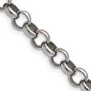 Stainless Steel Chisel Polished 8mm 24 Inch Rolo Chain