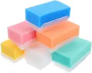 NOLITOY Baby Bathing Kit 6pcs Soft Tactile Training Brush Bath Sponge Scalp Scrubber Nail Brush Toddler Sponge Early Learning Bath Tools for Sensory Development