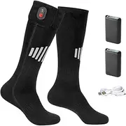 [Byeaon] Rechargeable Heated Socks, Electric Warm Socks, Wireless Heated Socks, USB Heated Socks, Washable Electric Heating Socks, 3 Temperature Settings, for Snowboarding, Fishing