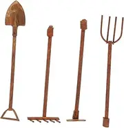 1 Set Mini Garden Tools Weeding Artifact Tool for Gardening Mini Tools for Mini Garden Gardening Mini Tool Garden Accessories Miniature Gardening Tool Garden Supplies Alloy Brown