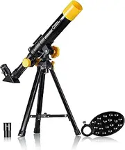 Table Telescope 40/400 for Kids with AZ Mount, 2 Eyepieces, Built-in Compass and Smartphone Holder, Black, 9140400