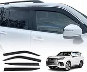 OAD4X4 Weathershields Compatible with Lexus LX500d LX600 2021-Onwards, Stainless Edge Weather Shields Window Visors Wind Deflectors Sun Rain Guard 4PCS Set