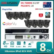 Hikvision 8CH POE 4K 8MP Colorvu IP Camera CCTV System kit outdoor Surveillance