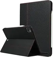 Cavor Leather Case for iPad Pro 11 inch 2021 3rd Generation Full Body Protection + 2nd Gen Apple Pencil Wireless Charging+ Kick Stand Back Shell Protective Cover Case-Black