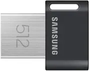 Samsung FIT Plus USB Flash Drive Type-A, 512GB, 400MB/s Read, 110MB/s Write, Compact USB 3.2 Memory Stick with Key Ring, Grey, MUF-512AB/APC