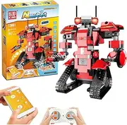STEM Robot Toys for Kids, Cool Science Building Block Kit for Boy and Girl, Fun Educational Remote Control Toy with App Control for Learning for 8 9 10 11 12 13 14 Year Old Boys and Girls (Red)