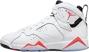 [Nike] Jordan 7 Retro Big Kids Shoes, White/Crimson-black, 5.5 US