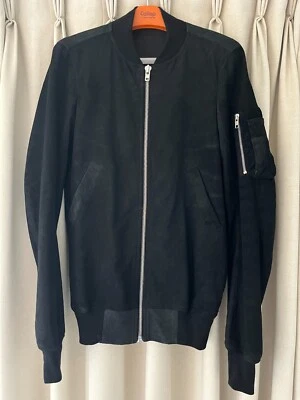 RICK OWENS Flight lamb Blistered leather bomber jacket sz40