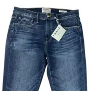 FRAME Denim Le Boy Boyfriend Jeans Medium Wash Mid Rise Split Stud Hem Size 28