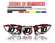 2008 HONDA CRF 450 R CUSTOM NUMBER PLATE BACKGROUNDS ISLANDSTRIKE DECALS