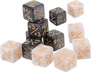 Dice Counters,12 PCS Token Dice D6 Loyalty Dice Set White +1/+1 & Black -1/-1 Compatible with MTG CCG Card Gaming Accessory