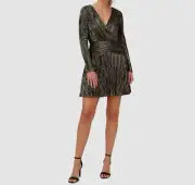 $220 Aidan by Aidan Mattox Womens Black V-Neck Waist Band A-Line Dress Size US 6