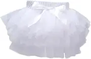 [HDLEXD] Infant Baby Girls Fluffy Soft Tutu Skirt Toddler Princess Tulle Ruffled Bloomers Pants with Ribbon Bowknot
