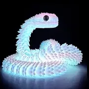 3D Printed Snake Toys, Flexible 3D Printed Animal, Eco-Friendly Fidget ADHD Snake Toys, Desk Pet (24in,Night Light Rainbow)