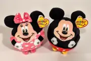 Ty Disney Beanie Ballz Mickey and Minnie Mouse Plush New With Tags
