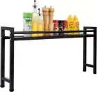 Black Metal Over The Stove Top Spice Shelf, Kitchen Counter Organizer Stand
