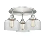 Innovations Lighting 916-3C-10-20 Bell Flush Bell 3 Light 20"W - Nickel