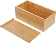 Box Storage Box with Sliding Lid Black Storage Bins Storage Bin with Lid Storage Crate Office Desk Decor Watch Case Bamboo Storage Bins for Shelves Drawer-style Bins Wood GRIRIW