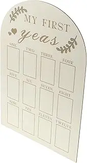 Infant First Year Milestone Photo Frame Newborn Baby Memory Board Wooden Picture Display