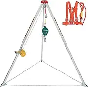 Versatile Industrial Tripod Lifting Equipment With 1200lbs Winch 49.2 Ft Cable Sewer Rescue Pole, Anti-Fall System Adjustable Bracket –Essential For Confined Space Rescues