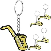 [UPKOCH] 5Pcs Saxophone Keychain Charm Pendant Music Lover present Stylish Keyring for Bags Multipurpose Decor for Backpacks Elegant Keychain Accessory for Music Enthusiasts