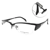 在飛比找momo購物網優惠-【Masaki 松島正樹】半框款 日本鈦 光學眼鏡(黑 銀#