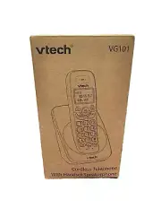 VTech VG101 DECT 6.0 Cordless Phone for Home Blue-White Backlit Display