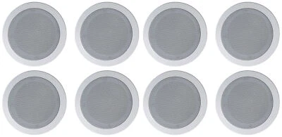 8 Rockville HC55-16 White 5.25" 300 Watt In-Ceiling Home Theater Speakers 16 Ohm
