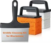 Griddle Cleaning Kit for Blackstone - Flat Top Grill Cleaner Grill Cleaning Kit with Grill Brick, Griddle Scraper & Grill Brush, Griddle Accessories Kit to Remove Stain
