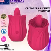 Clitoris Tongue Licking Vibrator Dildo Oral Sex Massager Nipple Adult Sex Toy