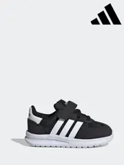 adidas Black/White Run 70s 2.0 Hook and Loop Infant Trainers (E41446) | $69