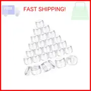 Boao 50 Pieces Empty Clear Plastic Pot Jars with Lids Round Sample Containers Mi