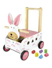 [Im Toy] Wood Walk & Ride Bunny Sorter Fun Ride-On Toy 12m+ 45cm in Multi