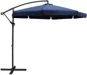 Instahut Outdoor Umbrella 3M Navy Cantilever Umbrellas Stand, Sun Beach Garden