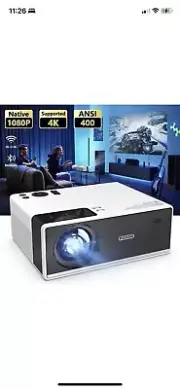 FUDONI Projector with 5G WiFi and Bluetooth, 15000L 1080P Portable Projector