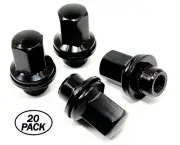 20 12x1.5 Black 1.65" Mag Washer Lug Nuts for Jaguar Factory Wheels C2C35294010 (for: Jaguar)