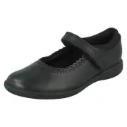 Girls Clarks Scalloped Edge School Shoes Etch Pure K