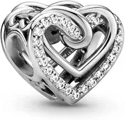 [PANDORA] Moments Women's Sterling Silver Sparkling Entwined Hearts Charm