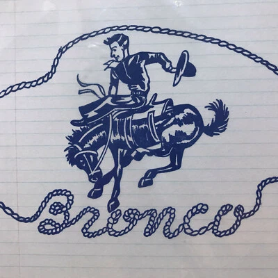 Vintage Bronco Note Book Paper Amarillo TX. Unopened pack. Cool graphics. Awards