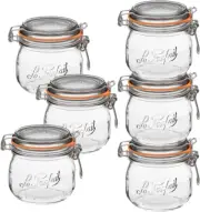 Elegant Wide Mouth Canning Jars 16oz - Stackable, BPA Free, Dishwasher Safe