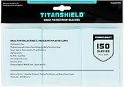 TitanShield (150 Sleeves/Clear) Standard Size Board Game and Matte Trading Card Sleeves Deck Protector for Magic The Gathering MTG, Pokemon, Baseball Collection, Dropmix
