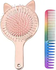 Aethland Detangler Hair Brush and Comb Set｜Rainbow Color Hairdressing Comb Hair Styling Comb, Anti-Static Heat Resistant Comb for Women & Kids Hair