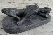 Bronze Sculpture Nude Erotic Female Art Deco Lost Wax Hot Cast Marble Base Gift