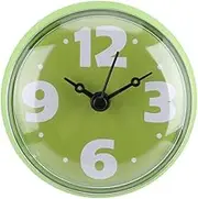 Waterproof Shower Clock Round Face Diameter 7 cm Suction Cup Simplified Easy Reading Arabic Numerals Digital Dial Big Numbers Bath Shower Clock (Green)
