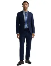 [Oxford] Auden Wool Checked Suit Jacket in Navy Check