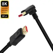 8K Displayport 1.4 Cable 2M 144Hz 90 Degree Right Angled HDR Display Port to DP