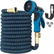 QUALITY Expandable Garden Hose 100 FT Magic Contracting Hose + Nozzle & Hanger